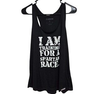 Spartan Tank Top Womens Size XL Black I Am Training For A Spartan Race Athletic